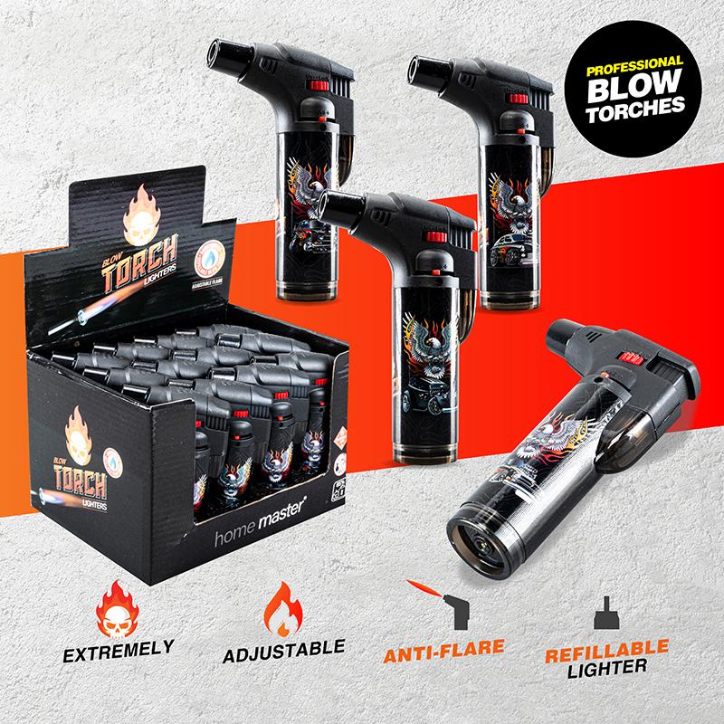 Home Master Gas Blow Torch Refillable Assorted Muscle Car Designs 1pk