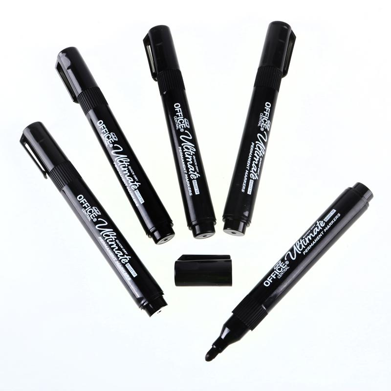 Office Central Permanent Marker Black Ink 5 Pack