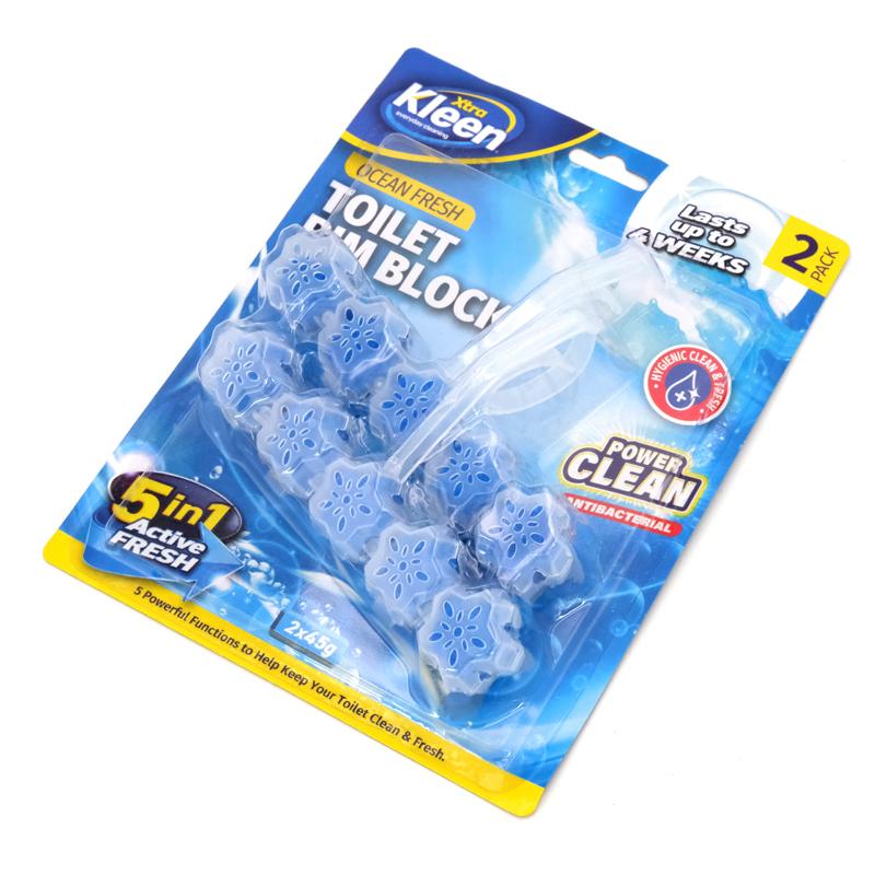Xtra Kleen Ocean Fresh Toilet Rim Block 2 Pack