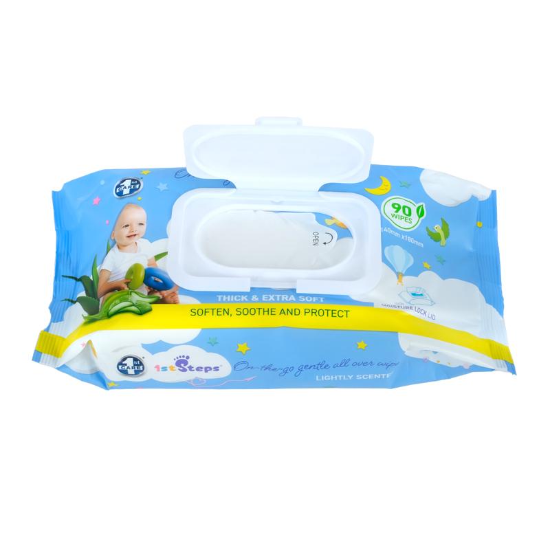 1St Care Baby Wipes Aloe Vera & Vitamin E 90 Pack