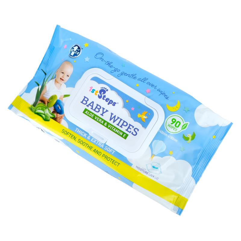 1St Care Baby Wipes Aloe Vera & Vitamin E 90 Pack