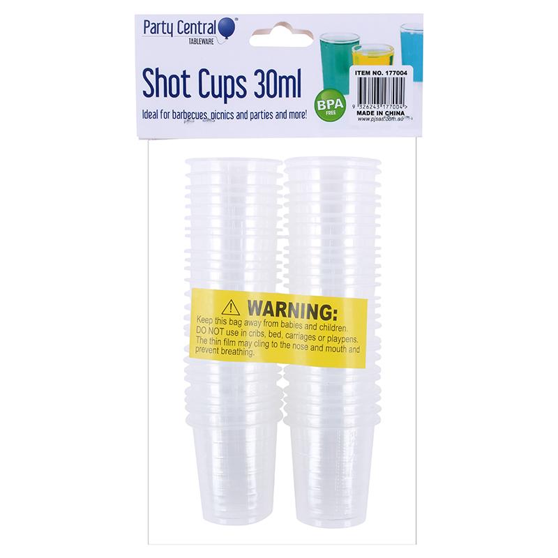 Party Central Clear Shot Cups 30ml 50Pack