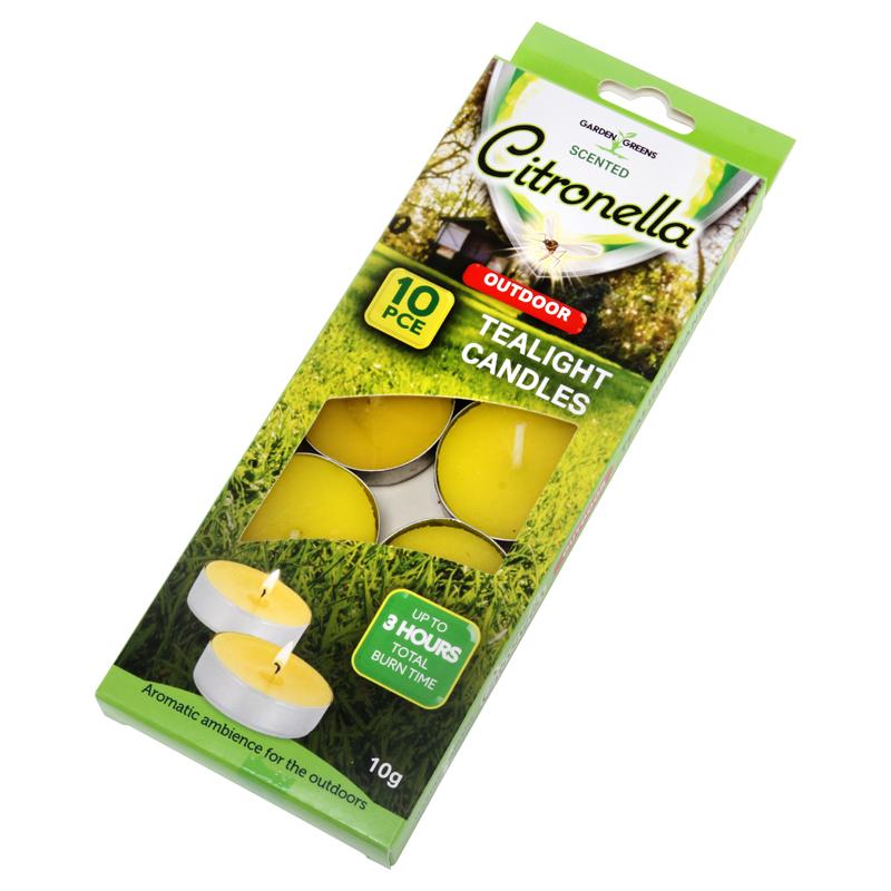 Garden Greens Scented Citronella Outdoor Tealight Candles 10pce