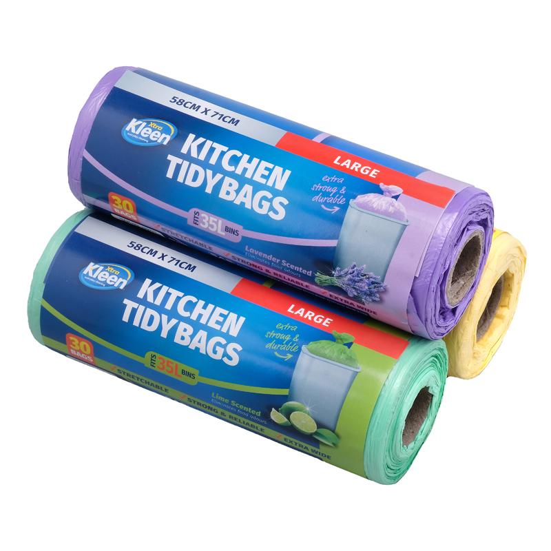 Kitchen Tidy Bags 35L 58cm x 71cm Large 30 Bags Assorted Scents