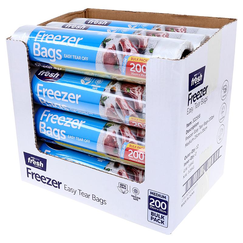 Freezer Bags Roll Easy Tear Off 200 Pcs Medium 25cm x 35cm