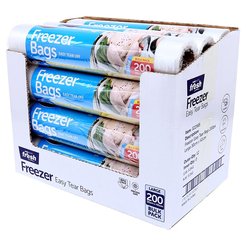 Freezer Bags Roll Easy Tear Off 200 Pcs Large 30cm x 40cm