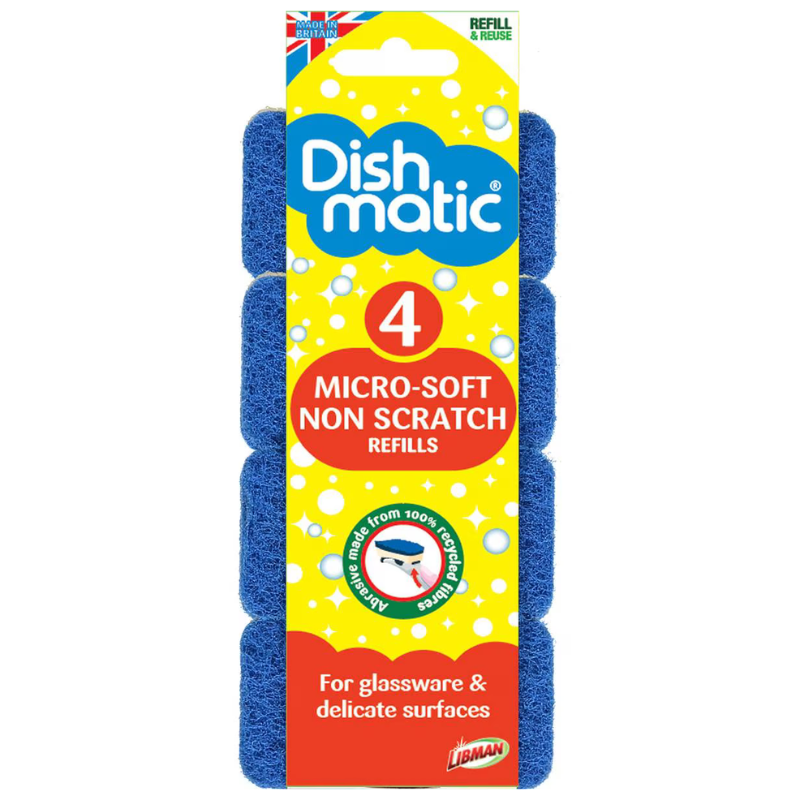 Dishmatic Micro-Soft Non Scratch Refills 4 Pack