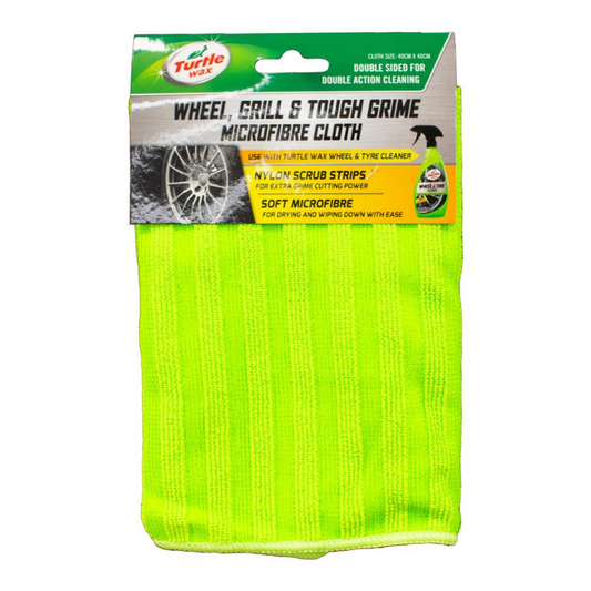 Turtle Wax Wheel Grill & Tough Grime Microfibre Cloth 40cm x 40xcm