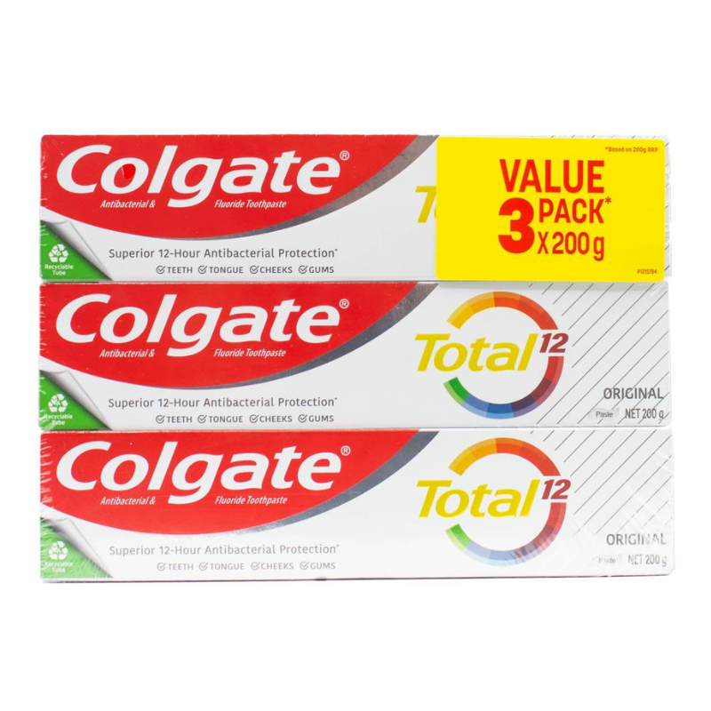 Colgate Toothpaste Total Original Value Pack 3 x 200g