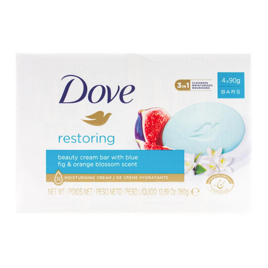 Dove Restoring Beauty Cream Bar With Blue Fig & Orange Blossom Scent 4 x 90g Bars