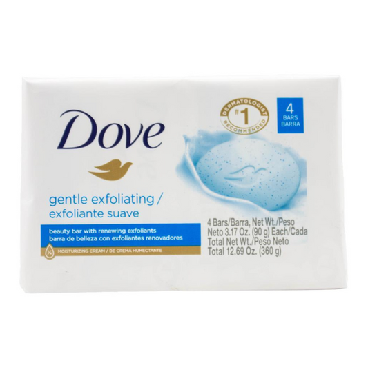 Dove Gentle Exfoliating Beauty Bar With Renewing Exfoliants 4 x 90g Bars