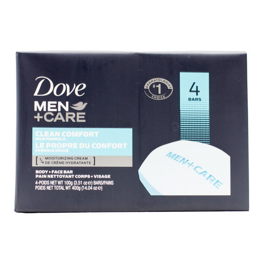 Dove Men + Care Clean Comfort Body And Face Bars 4 x 100g