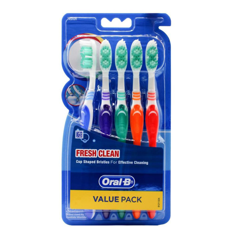 Oral-B Fresh Clean Medium Value Pack Toothbrush Pk5