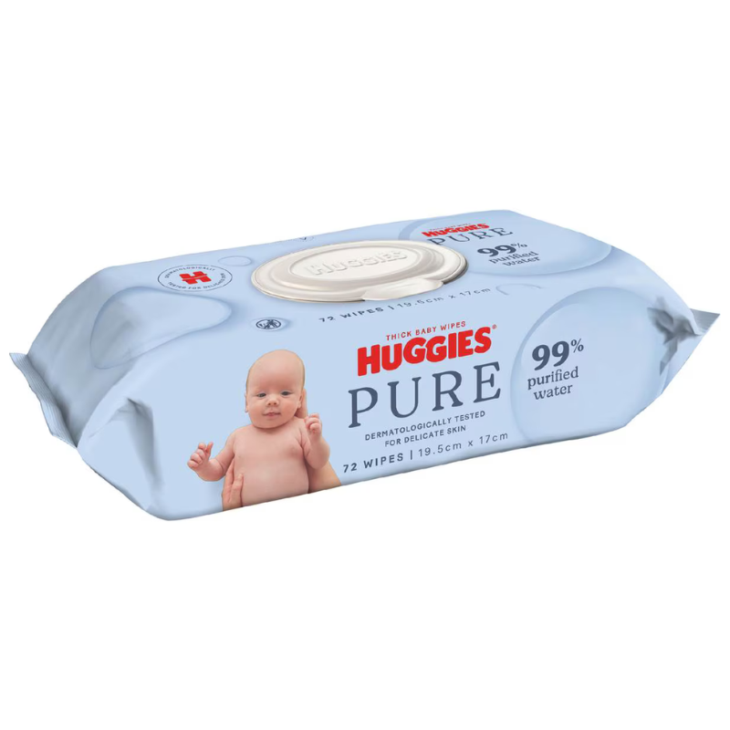 Huggies Thick Baby Wipes 99% Purified Water 72 Pack