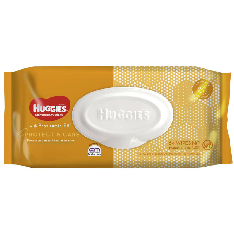 Huggies 64 Ultimate Baby Wipes With Provitamin B5 Protect Care