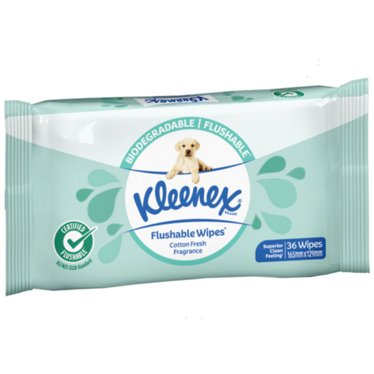 Kleenex Flushable 36 Wipes Cotton Fresh Fragrance