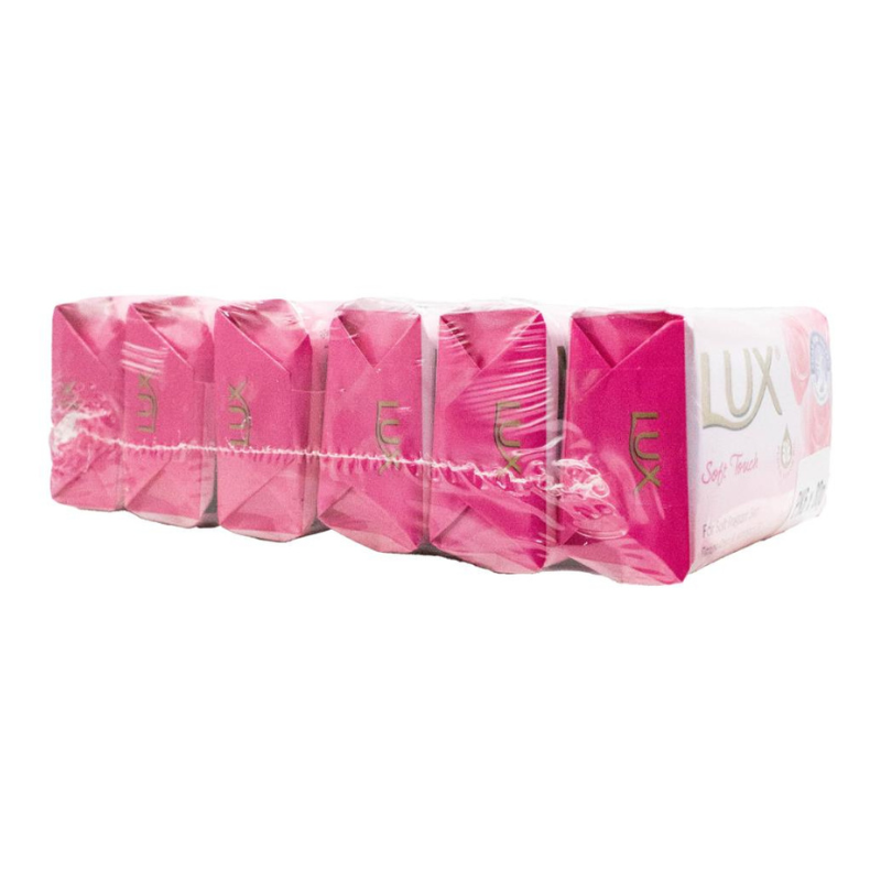 Lux Pk6 x 80g Bar Soap Soft Touch French Rose & Almond Oil