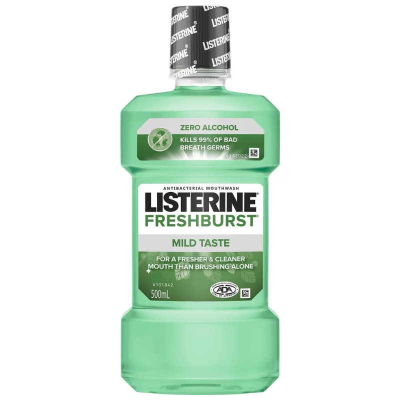 Listerine Fresh Burst Zero Alcohol Antibacterial Mouthwash 500ml