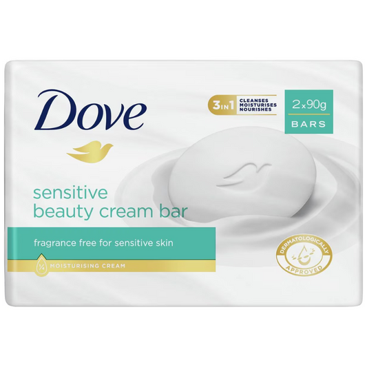 Dove Soap Sensitive Beauty Cream Bar 2 x 90g