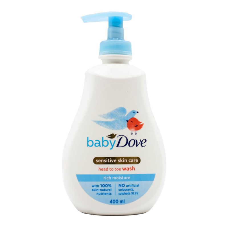 Dove Baby Head To Toe Wash Sensitive Skin Care Rich Moisture 400ml