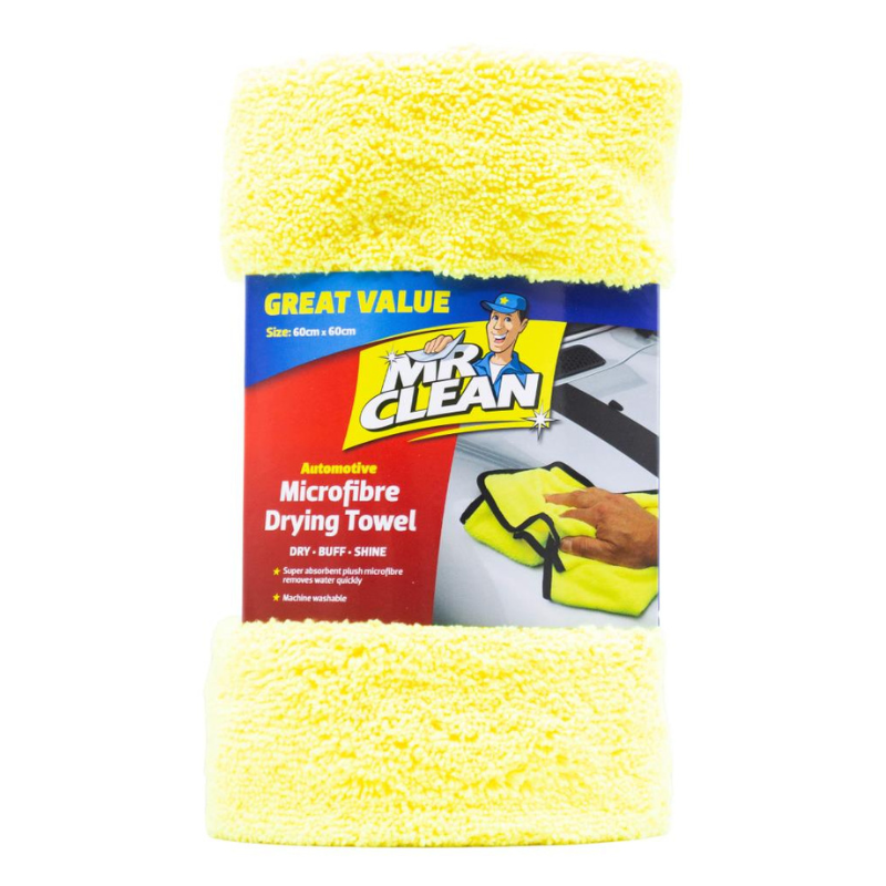 Mr Clean Microfibre Drying Towel Dry.Buff.Shine 60cm x 60cm