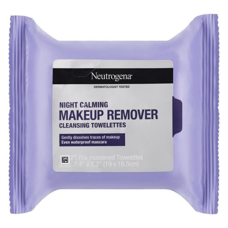 Neutrogena Night Calming Makeup Remover Cleansing Towelettes 25 Wipes