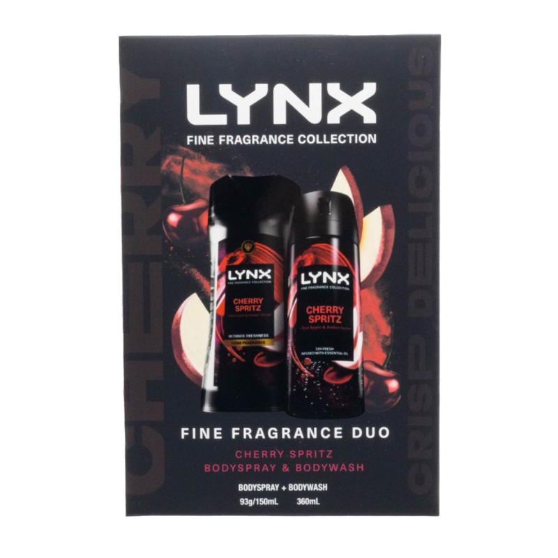 Lynx Fine Fragrance Duo Cherry Spritz Body Spray & Body Wash