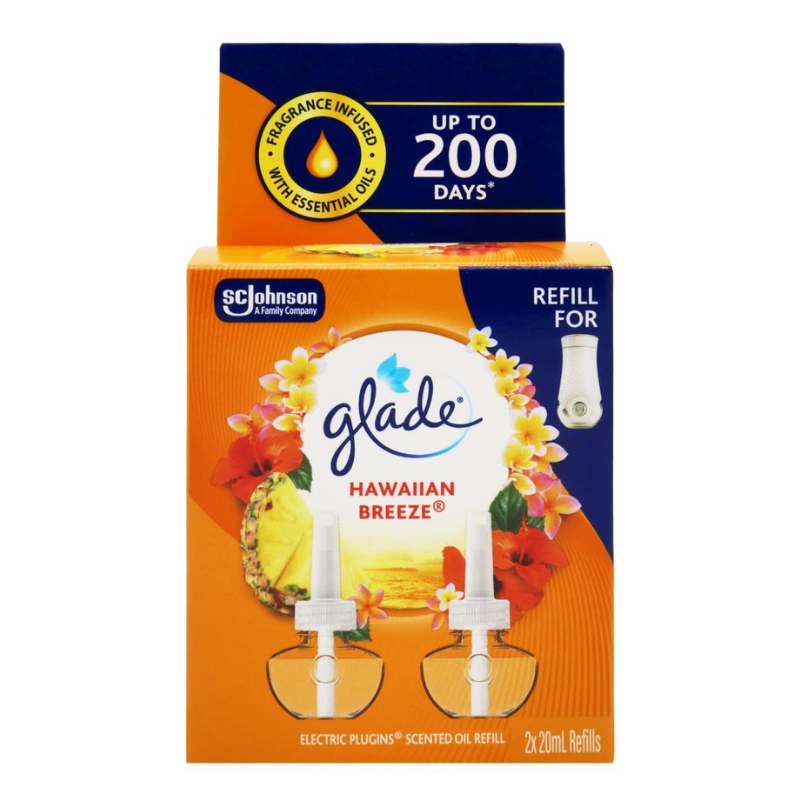 Glade Hawaiian Breeze Electric Pluging Scented Oil 2 x 20ml Refills