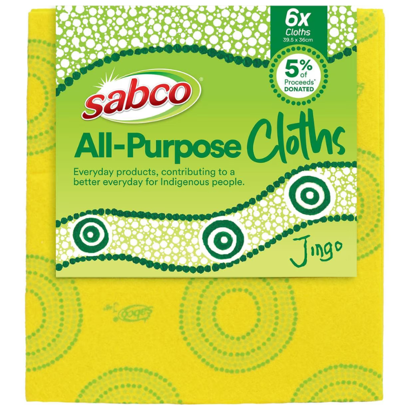 Sabco All-Purpose Cloths 17 x 20Cm 6Pk