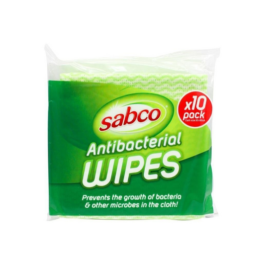 Sabco Antibacterial Wipes 30cm x 60cm 10 Pack