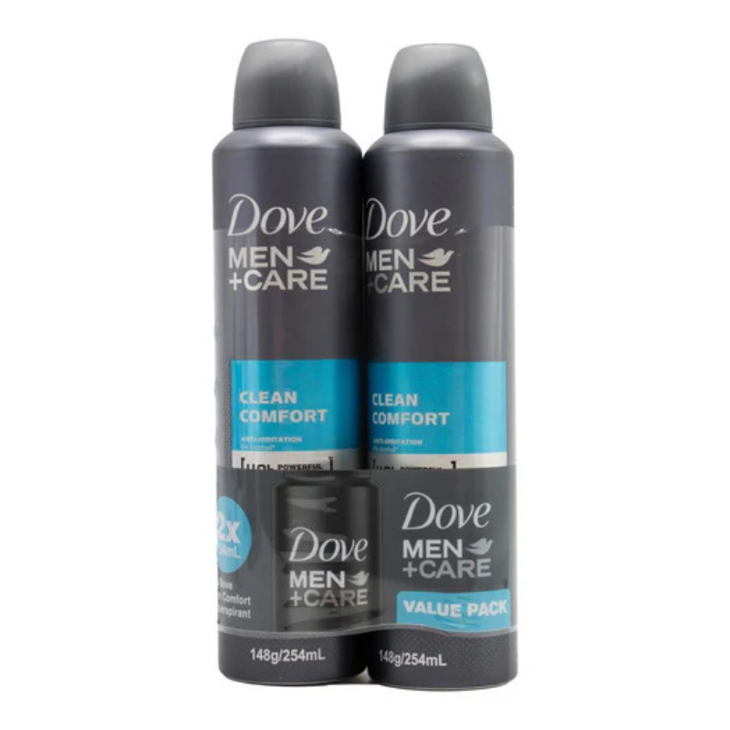 Dove Men + Care Clean Comfort Antiperspirant Value Pack 2 x 254ml