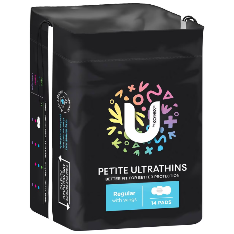 U By Kotex Petite Ultrathins Regular With Wings 14 Pads