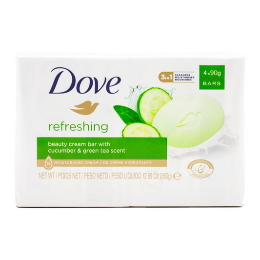 Dove Refreshing Beauty Cream Bar With Cucumber & Green Tea Scent 4 x 90G Bars