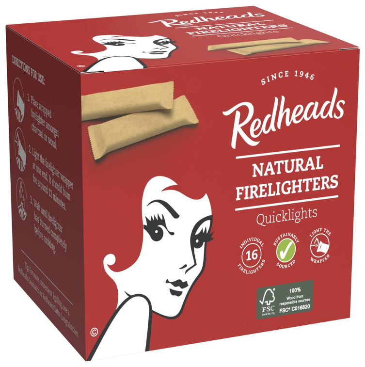 Redheads Natural Firelighters Quicklights 16 Pack