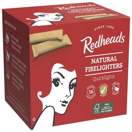 Redheads Natural Firelighters Quicklights 16 Pack