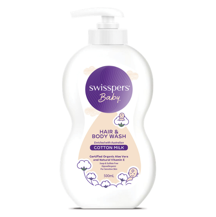 Swisspers Baby Hair & Body Wash 500ml