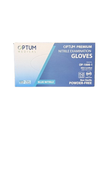 Blue Optum Premium Nitrile Examination Gloves Powder Free Extra Large 100 Pieces