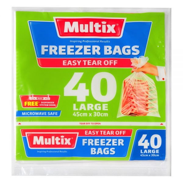 Multix Freezer Bags Easy Tear Off 40 Large 45cm x 30cm JWN Shop