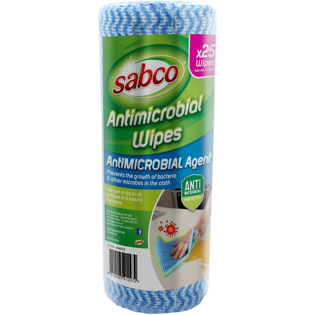 Sabco Antimicrobial Wipes Roll 25 Pack Jwn Shop