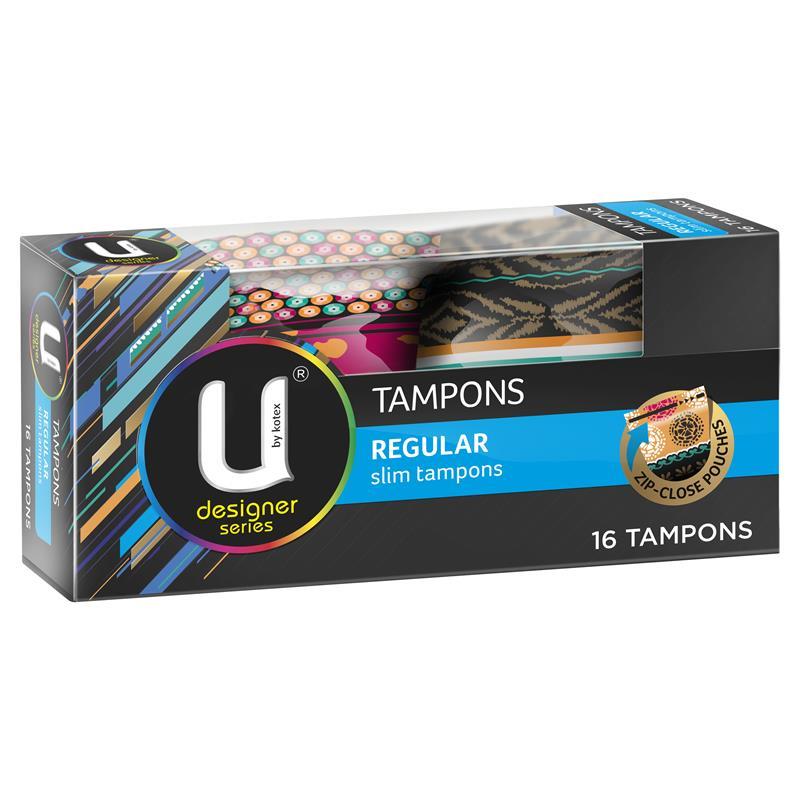 U By Kotex Designer Series Regular Slim Tampons 16 Pack