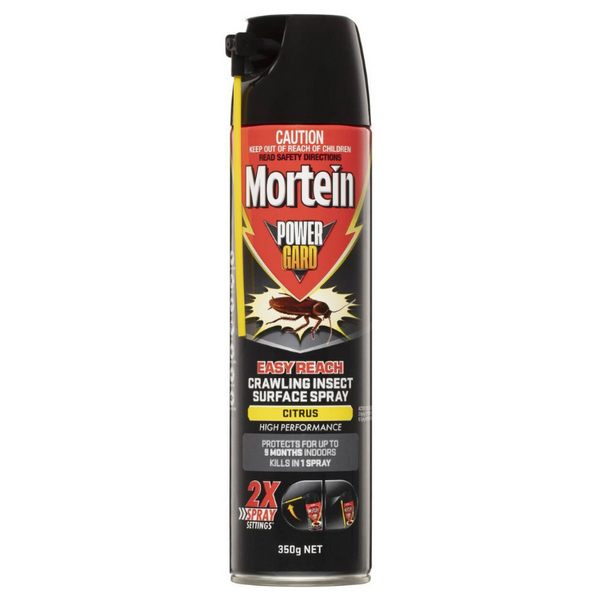 Mortein Powergard Easy Reach Crawling Insect Surface Spray Citrus 350g
