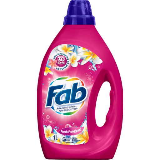 Fab Laundry Liquid F&T Loader Fresh Frangipani 1L