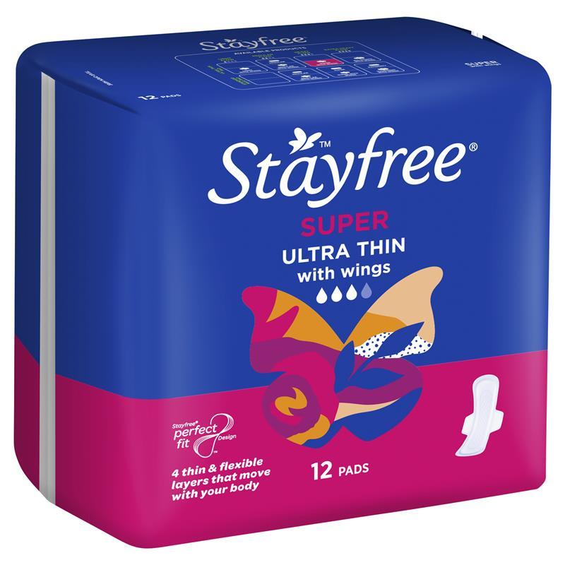 Stayfree Super Ultra Thin With Wings 12 Pads
