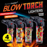 Home Master Gas Blow Torch Refillable Assorted Freedom Designs 1pk