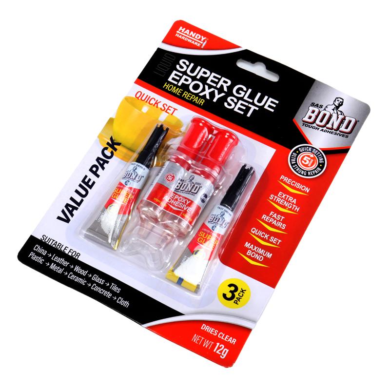 Handy Hardware Super Glue Epoxy Set 12g 3Pack