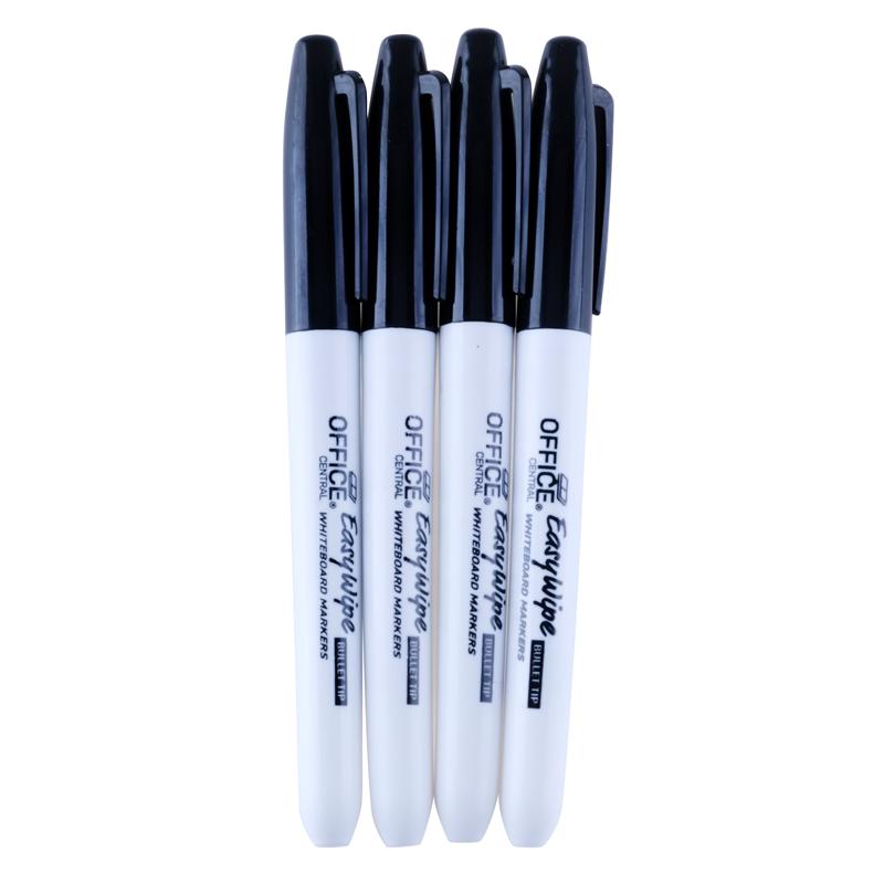 Office Central Whiteboard Markers Black Ink 4 Pack