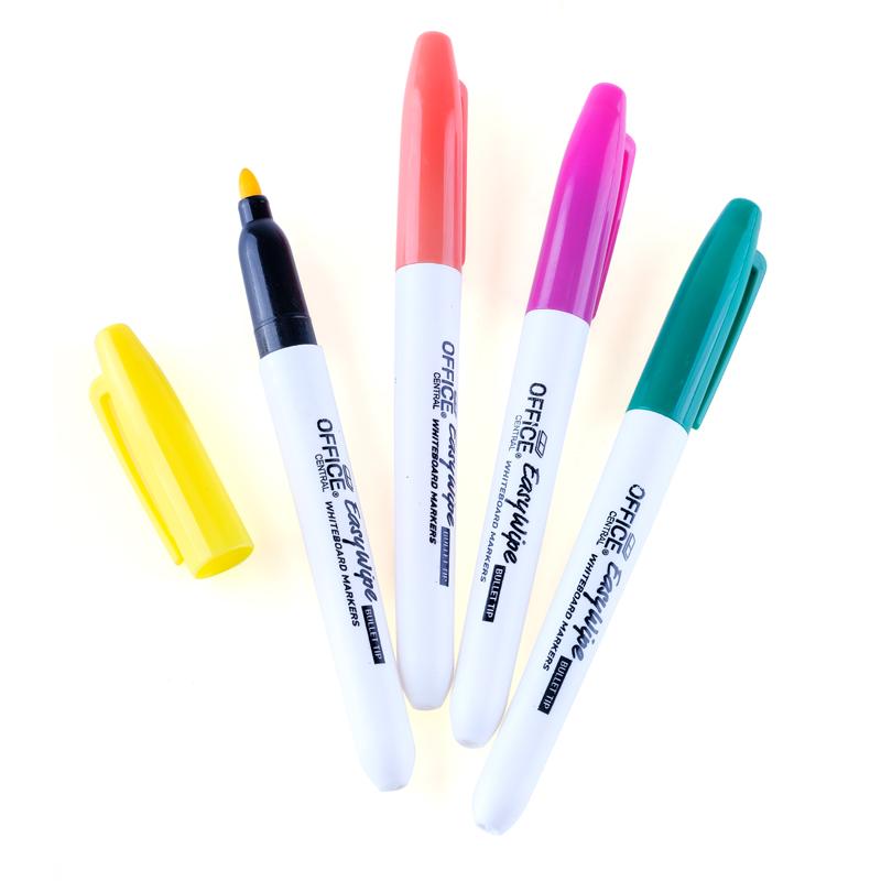 Office Central Easy Wipe Whiteboard Markers 4 Pack