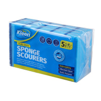Xtra Kleen Dual-Sided Sponge Scourers 5 Pack 10.5 x 7 x 3.5cm