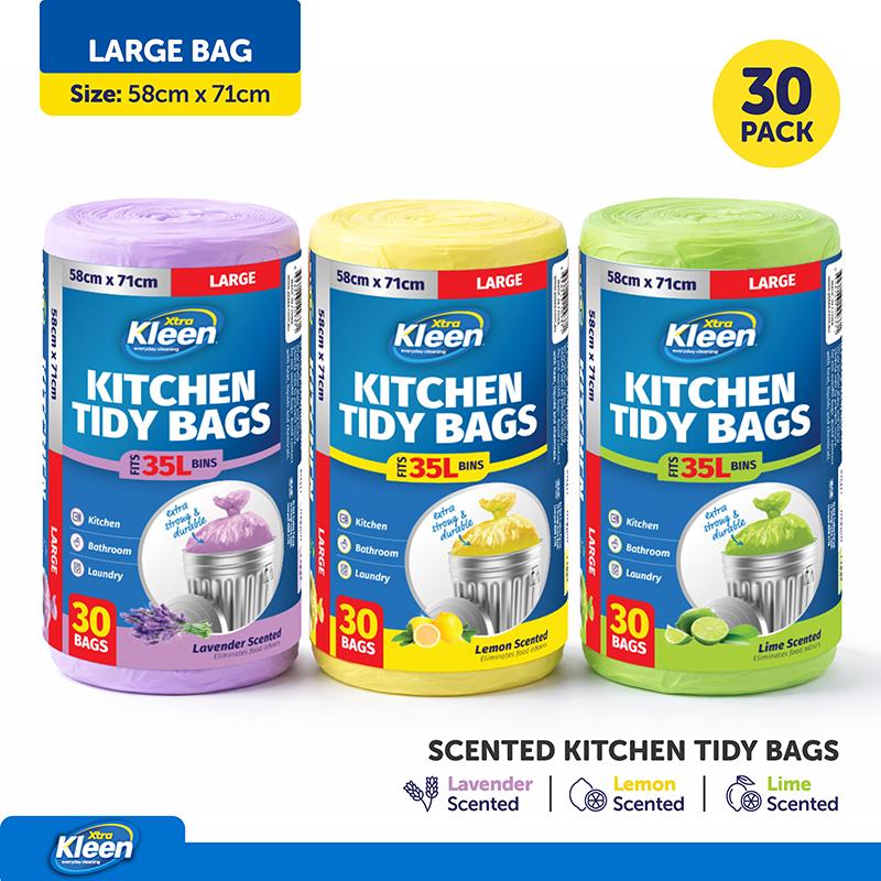 Kitchen Tidy Bags 35L 58cm x 71cm Large 30 Bags Assorted Scents