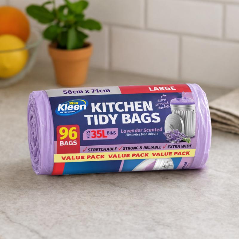 Kitchen Tidy Bags 35L 58cm x 71cm Large 96 Bags Assorted Scents